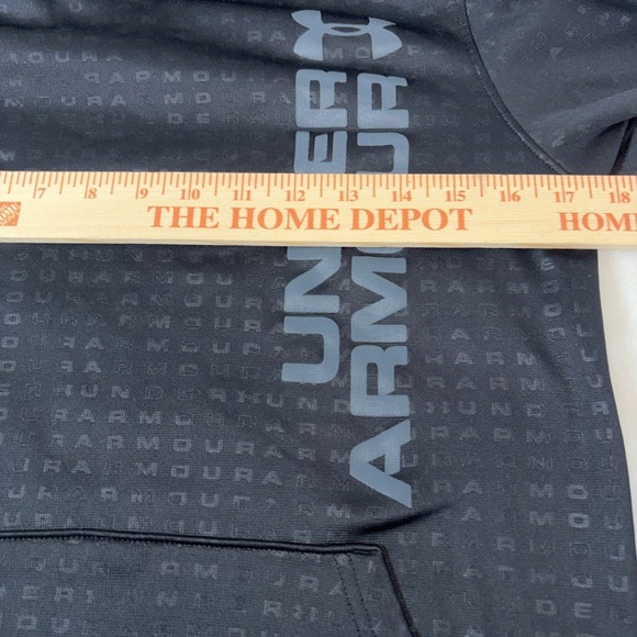 UNDER ARMOUR ―Boys Youth Large LOOSE Black/Gray/Blue Graphic Hoodie Sweatshirt - Picture 9 of 11